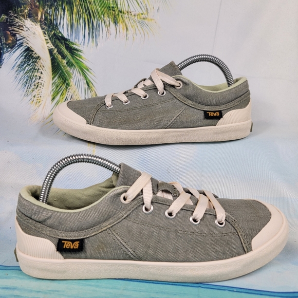 Teva Shoes - Teva Freewheel Washed‎ Canvas Green Low Top Sneakers Women's 7.5